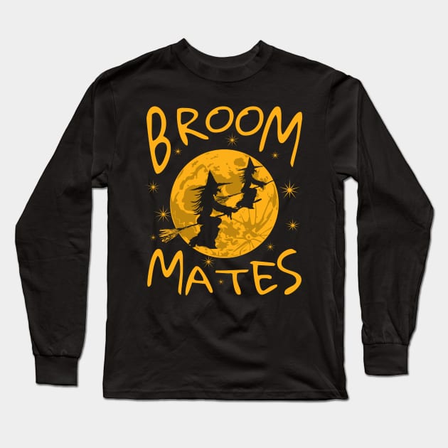 Witches on Broomsticks | Broom Mates | Moonlight Witches Long Sleeve T-Shirt by dkdesigns27